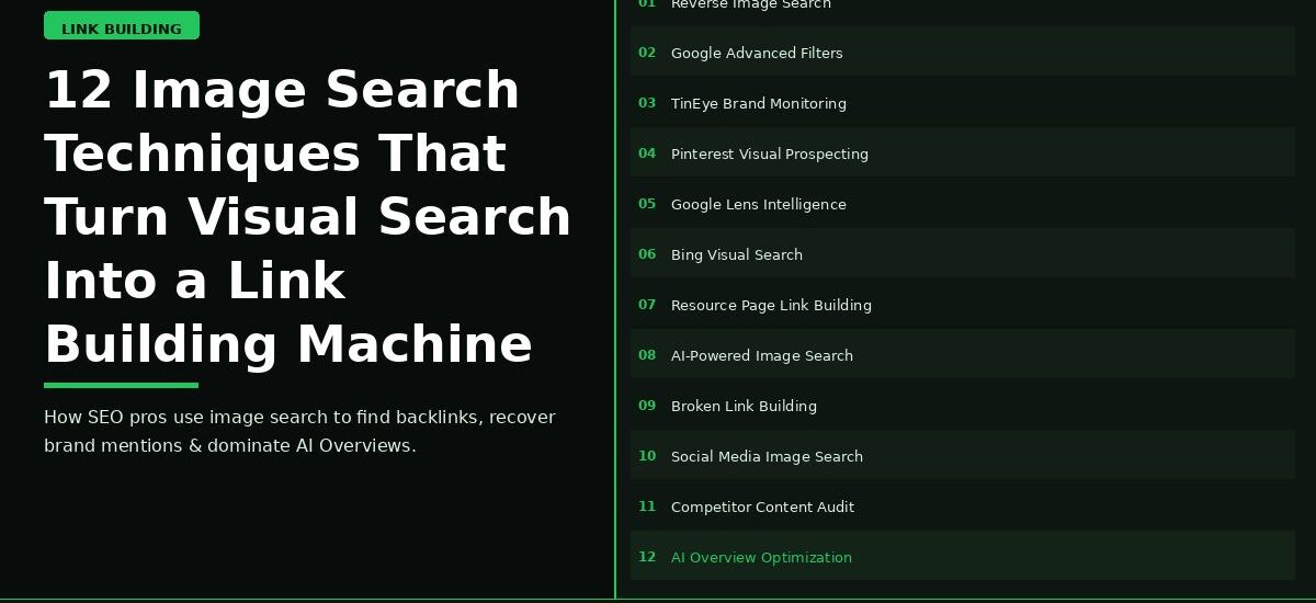 12 image search techniques for SEO link building and AI Overview optimization 2026
