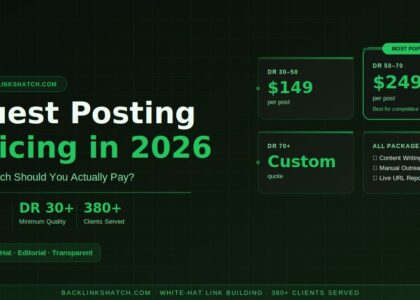 Guest posting pricing guide 2026 — how much to pay for DR 30 to DR 70 sites by BacklinksHatch