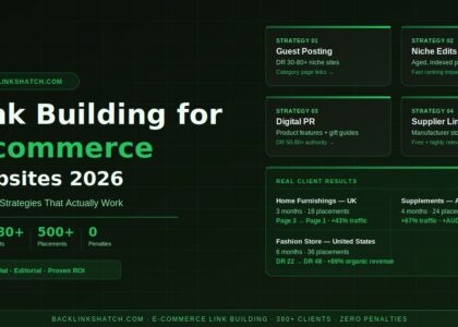 Link building for e-commerce websites 2026 — 8 proven strategies by BacklinksHatch with real client results